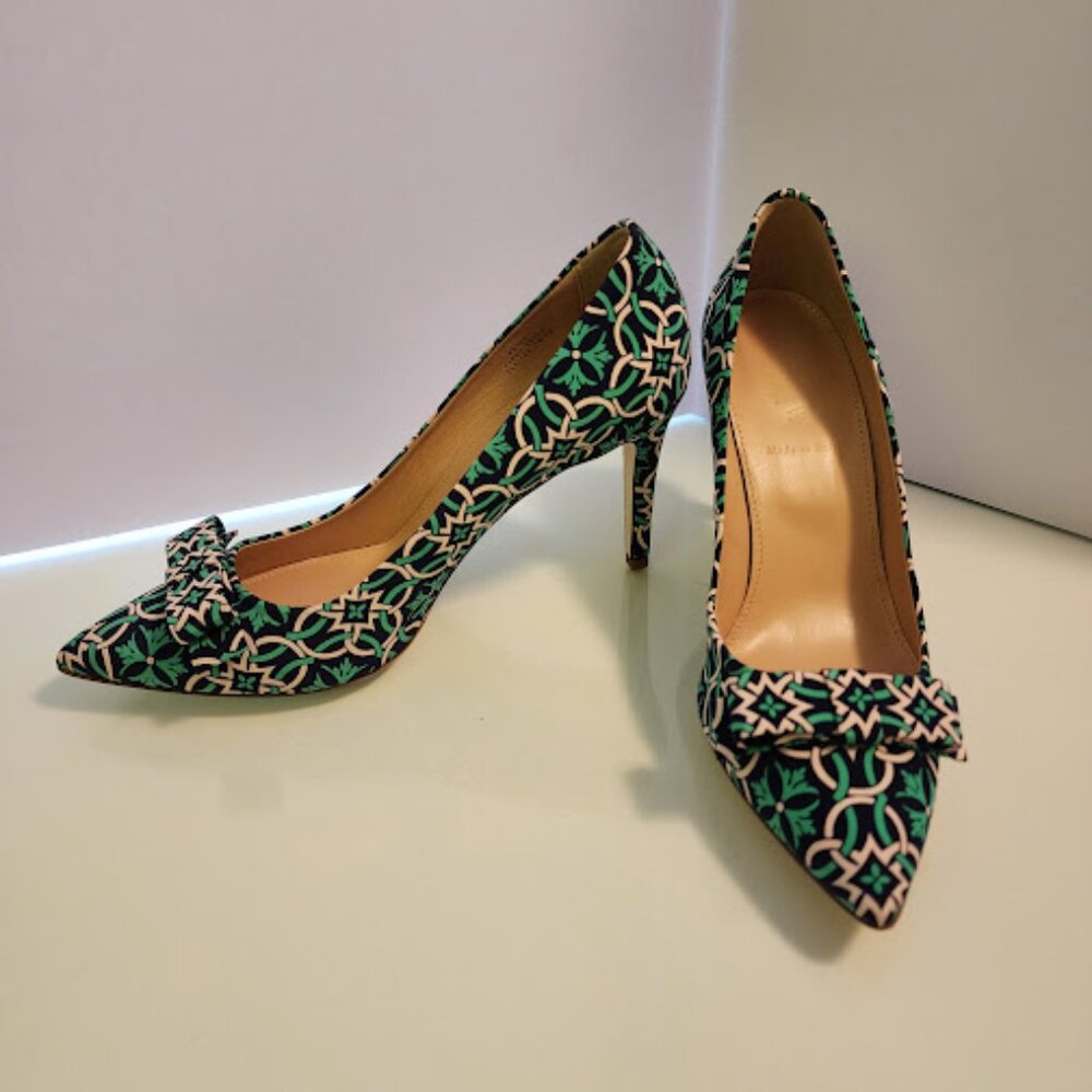 J. Crew Vibrant Green and Pink Heels